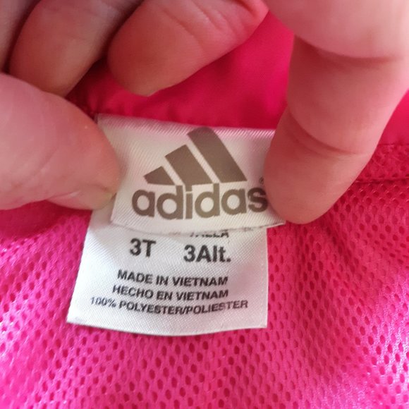 Adidas Pink Girls Windbreaker Jacket - Picture 2 of 8